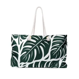 Monstera Leaves Oversized Beach Bag