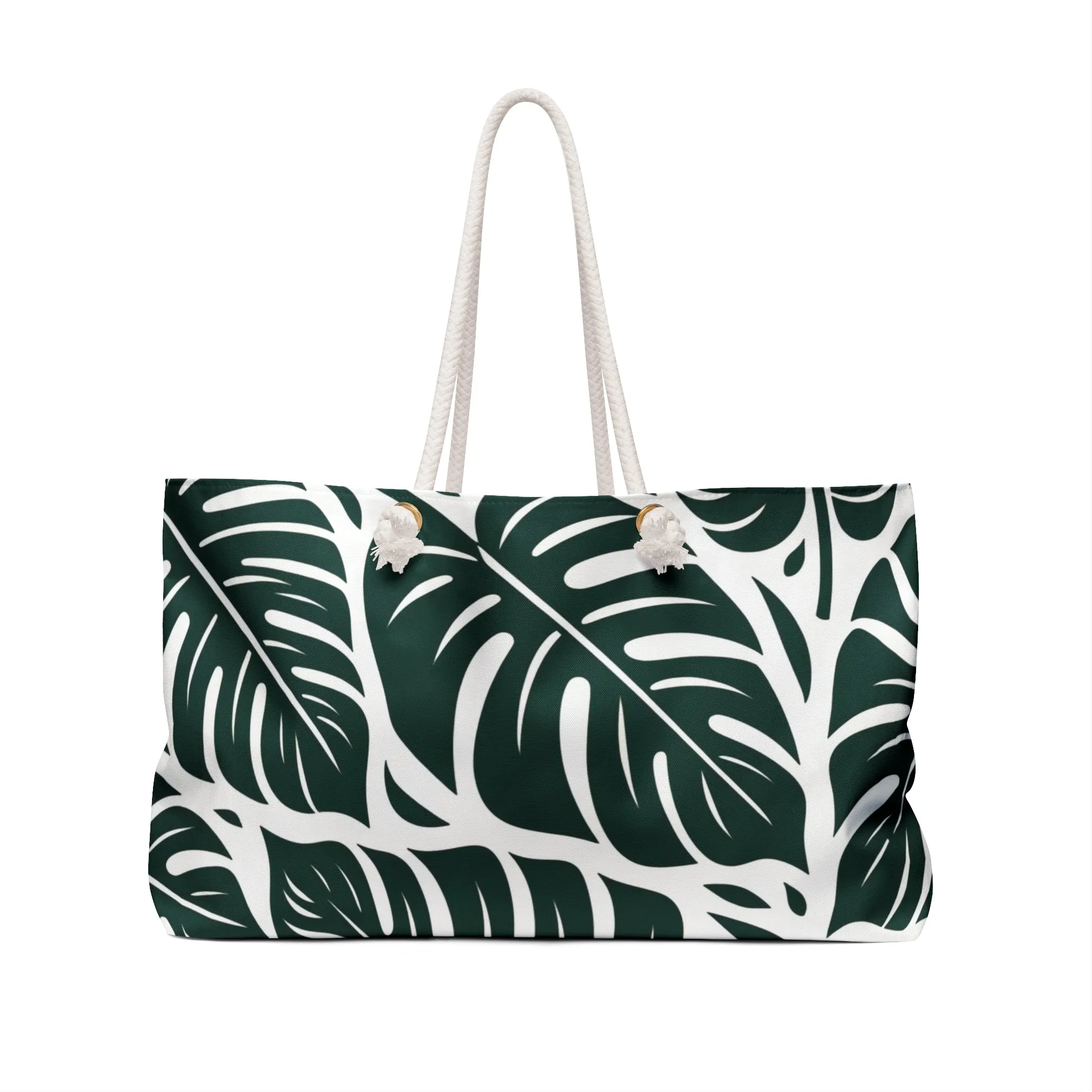 Monstera Leaves Oversized Beach Bag