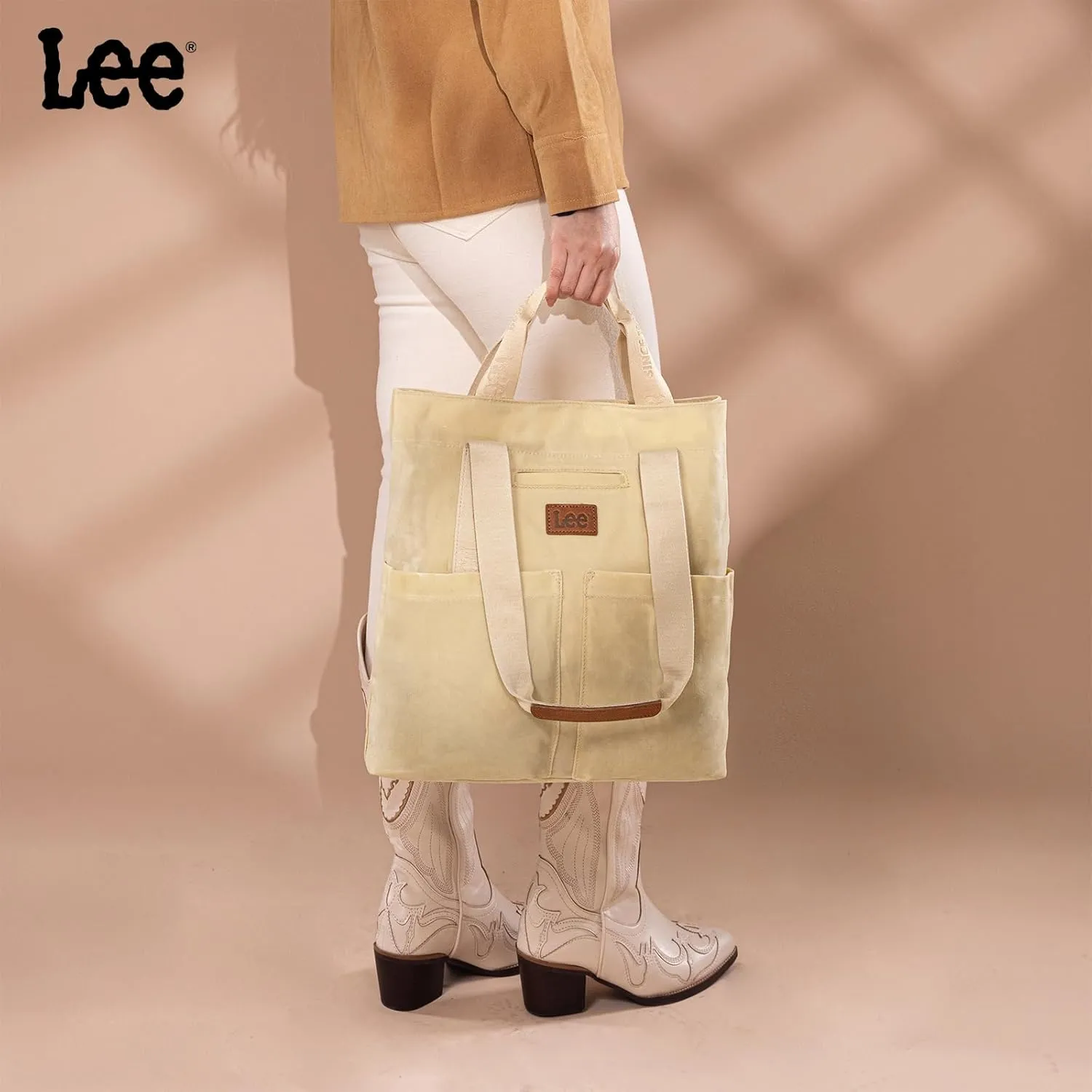 Montana West x Lee Canvas Tote Bag for Women with 2 Front Pockets Top-Handle Handbag & Shoulder Bag