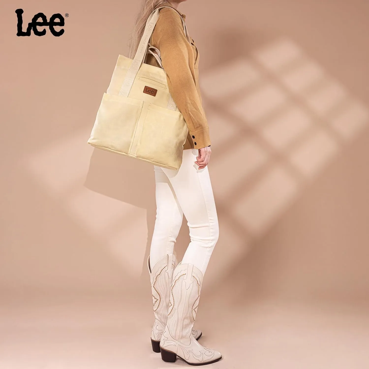 Montana West x Lee Canvas Tote Bag for Women with 2 Front Pockets Top-Handle Handbag & Shoulder Bag