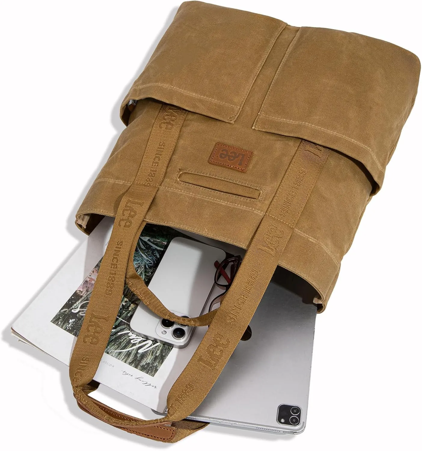 Montana West x Lee Canvas Tote Bag for Women with 2 Front Pockets Top-Handle Handbag & Shoulder Bag