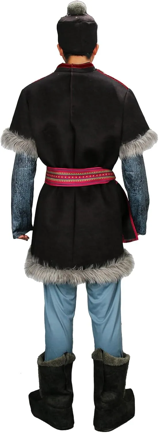 MORROWIND 5 Pieces Mens Costume Medieval Tunic Top Pants Belt Hat Boot Covers Full Set Halloween Cosplay Outfit Suit