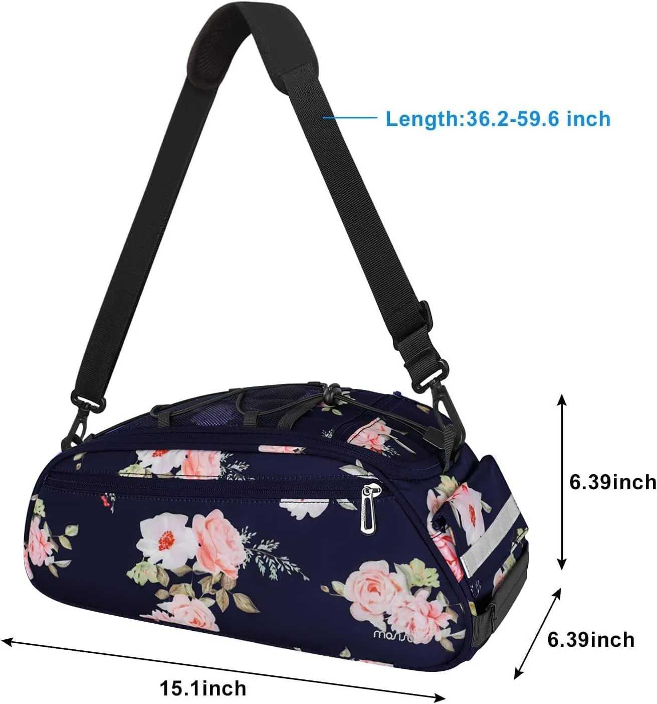 MOSISO Bike Rack Bag, Peony Waterproof Bicycle Trunk Pannier Rear Seat Pouch Cycling Bike Carrier Backseat Storage Luggage Saddle Shoulder Bag