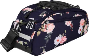 MOSISO Bike Rack Bag, Peony Waterproof Bicycle Trunk Pannier Rear Seat Pouch Cycling Bike Carrier Backseat Storage Luggage Saddle Shoulder Bag