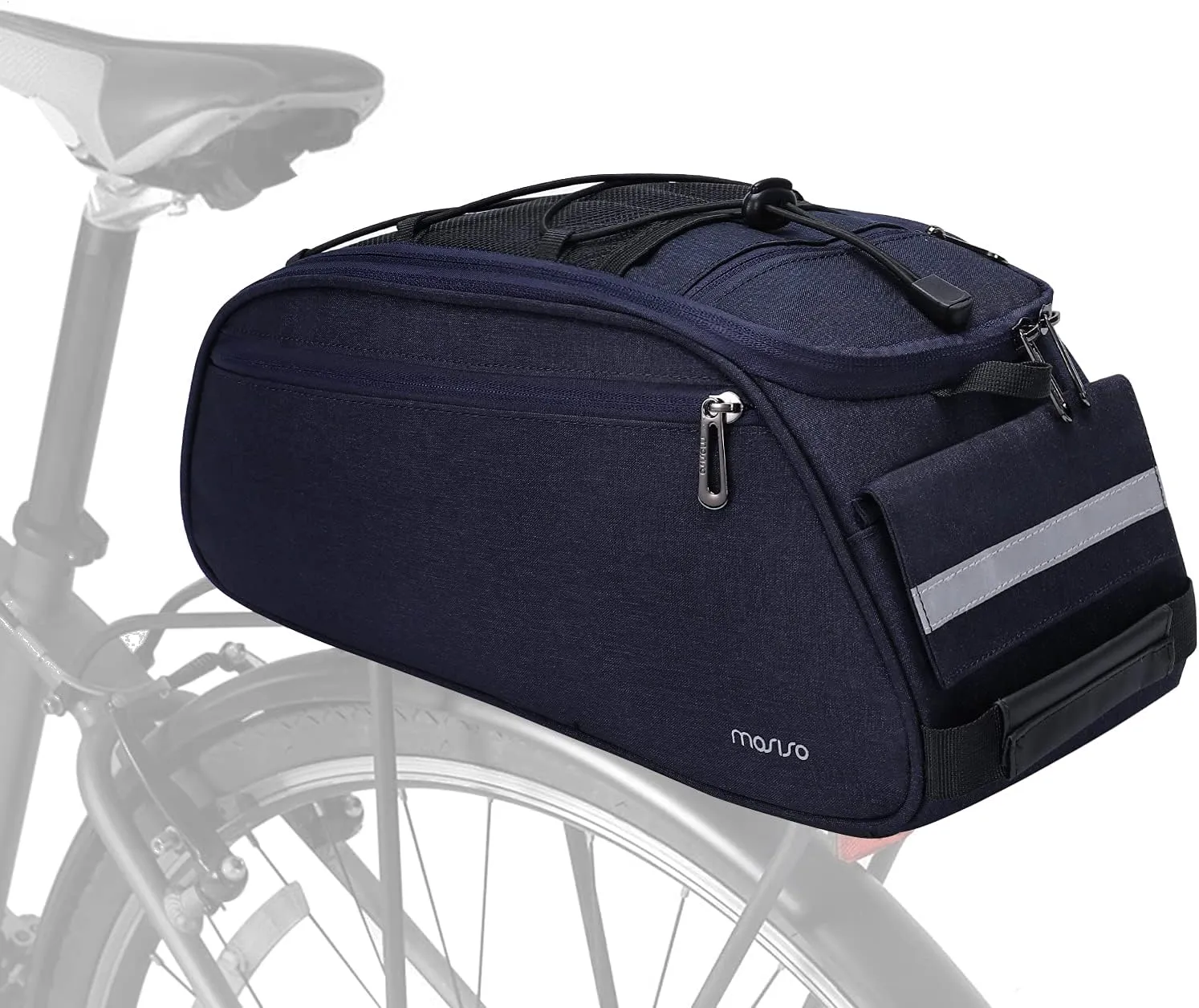 MOSISO Bike Rack Bag, Waterproof Bicycle Trunk Pannier Rear Seat Pouch Cycling Bike Carrier Backseat Storage Luggage Saddle Shoulder Bag