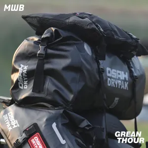 Motorcycle Dry Bag - Waterproof Motorcycle Duffle & Luggage Tail Bag Saddle Bags with Roll Top Closure, Large Storage Space，for Motorcycle Back Seat(Jungle, 60L)
