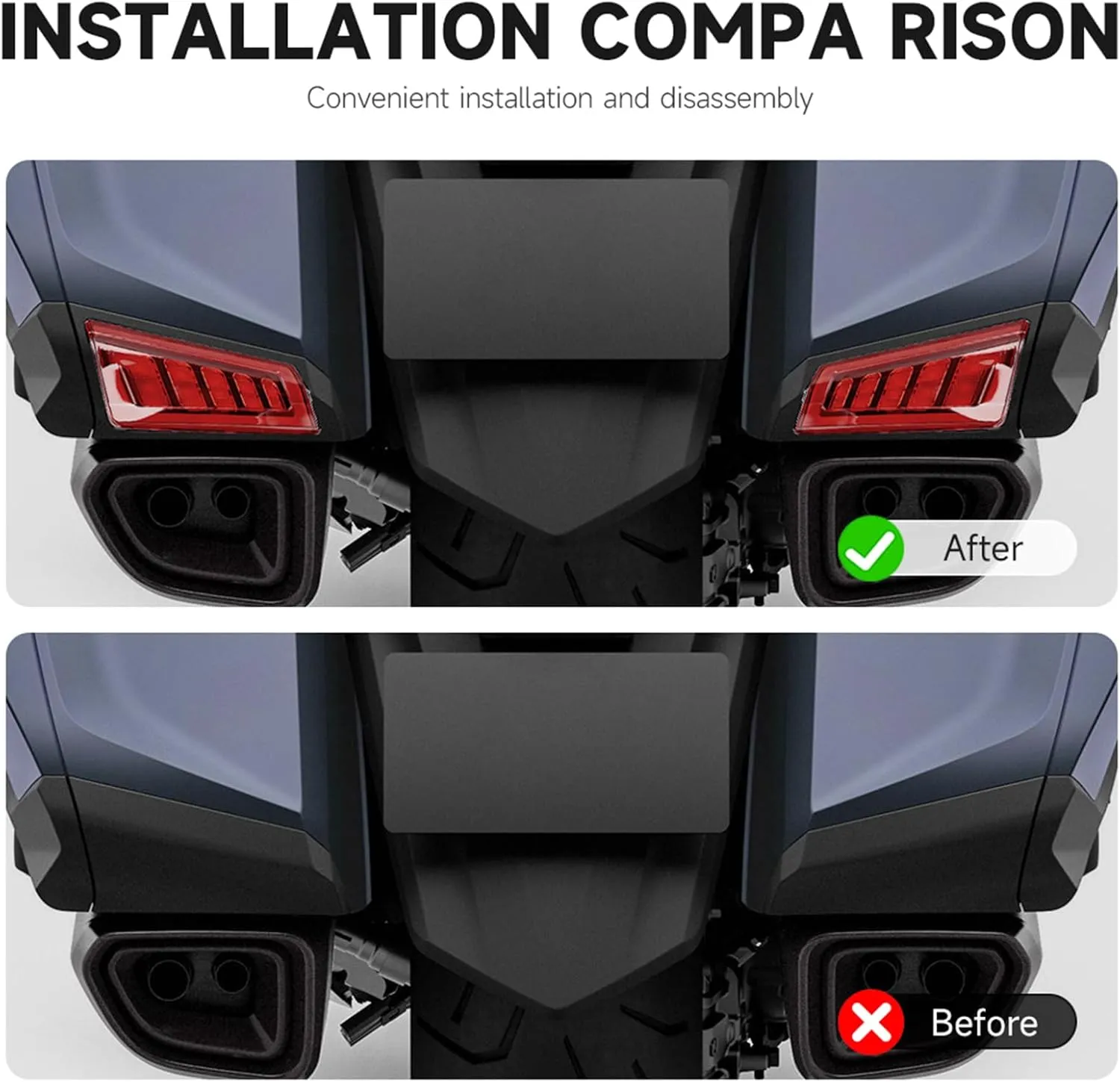 Motorcycle Rear Saddlebag Saddle Bag Turn Signal LED Lights for Honda Goldwing 2018-2023/ Honda Goldwing Tour 2018-2023 Motorbike IP65 Waterproof Running Lighting Dynamic Brake Lamps (Black)