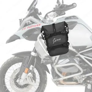 Motorcycle Saddle Bag 8L/10L/12L Black PVC Waterproof Frame Mount Motorcycle Bag with Adjustable Strap
