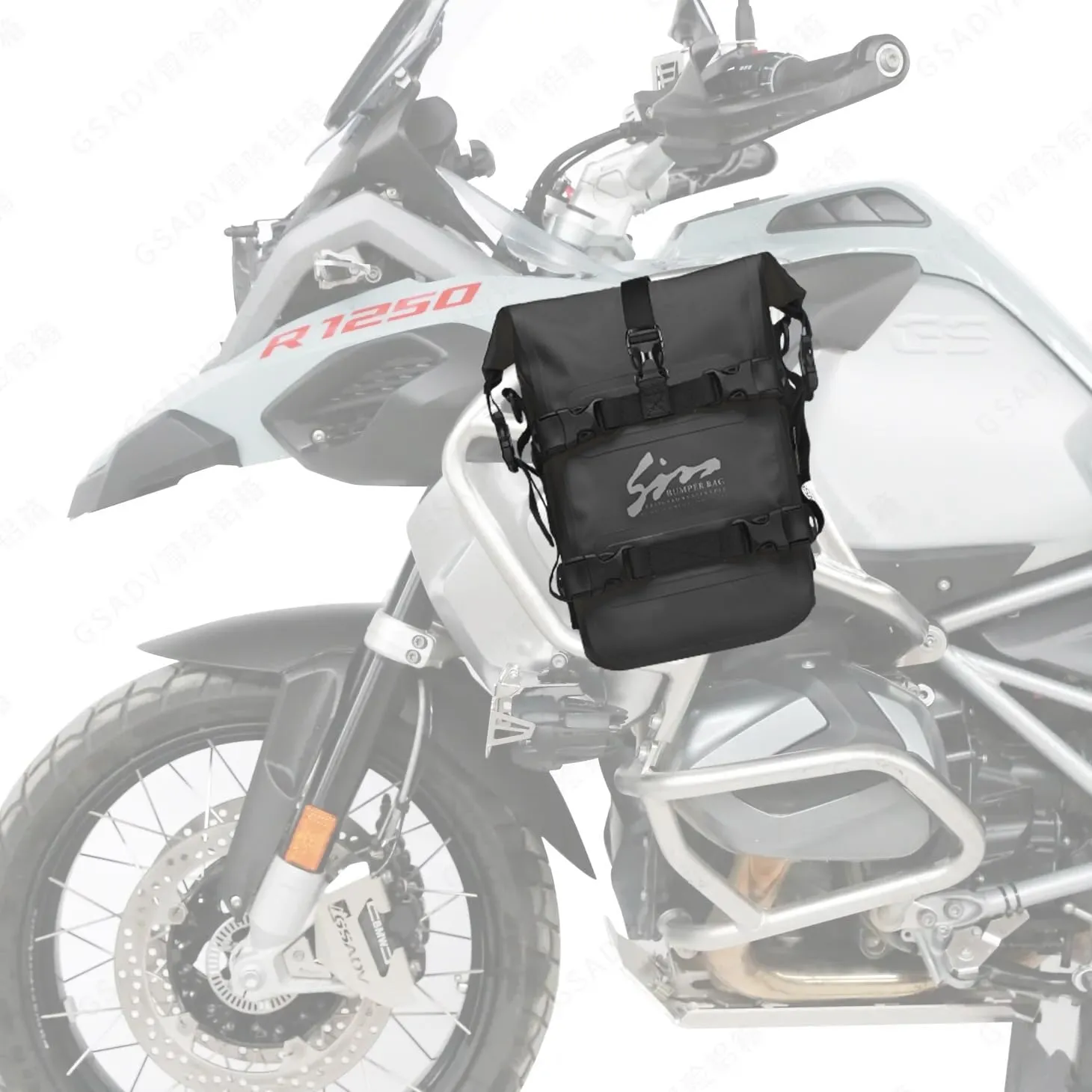Motorcycle Saddle Bag 8L/10L/12L Black PVC Waterproof Frame Mount Motorcycle Bag with Adjustable Strap