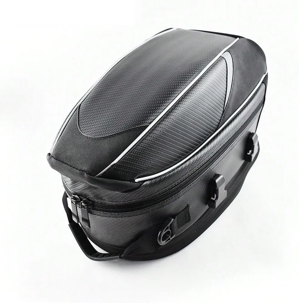 Motorcycle Tail Bag for Suzuki Boulevard M109R Intruder VZR1800 M1800R, Large Capacity Water-Resistant Wear-Resistant Motorcycle Helmet Bag, Expandable Rear Seat Storage Luggage Backpack