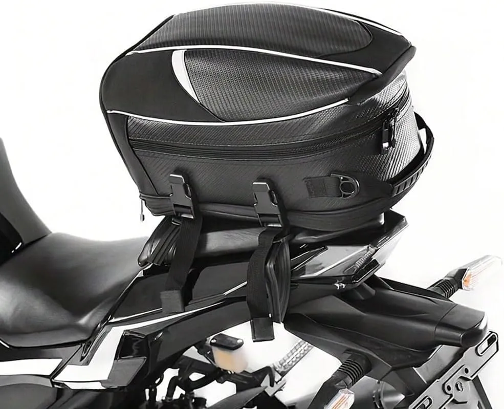 Motorcycle Tail Bag for Suzuki Boulevard M109R Intruder VZR1800 M1800R, Large Capacity Water-Resistant Wear-Resistant Motorcycle Helmet Bag, Expandable Rear Seat Storage Luggage Backpack