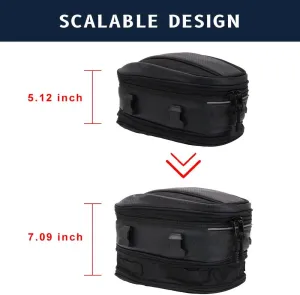 Motorcycle Tail Seat Bag Waterproof Luggage Bag Back Storage Bag Motorbike Saddle Bags Multifunctional PU Leather Bike Bag Sport Backpack,15 Liters