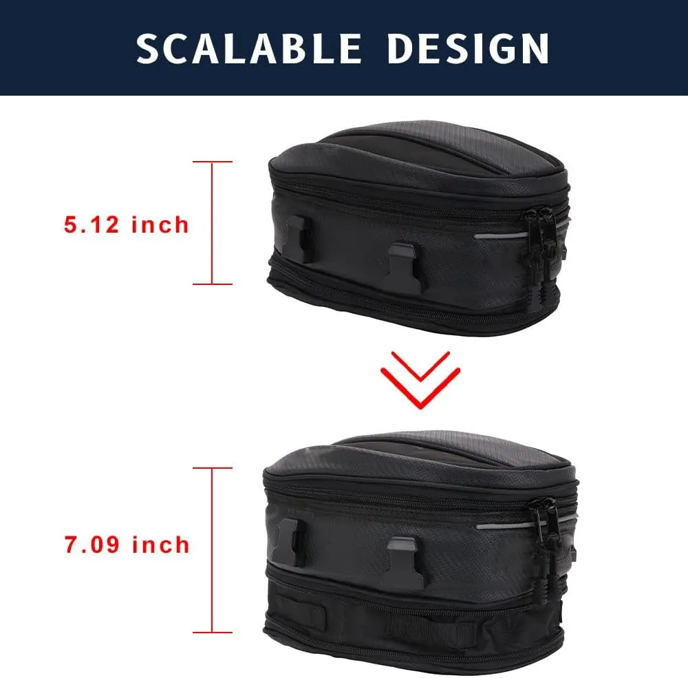 Motorcycle Tail Seat Bag Waterproof Luggage Bag Back Storage Bag Motorbike Saddle Bags Multifunctional PU Leather Bike Bag Sport Backpack,15 Liters