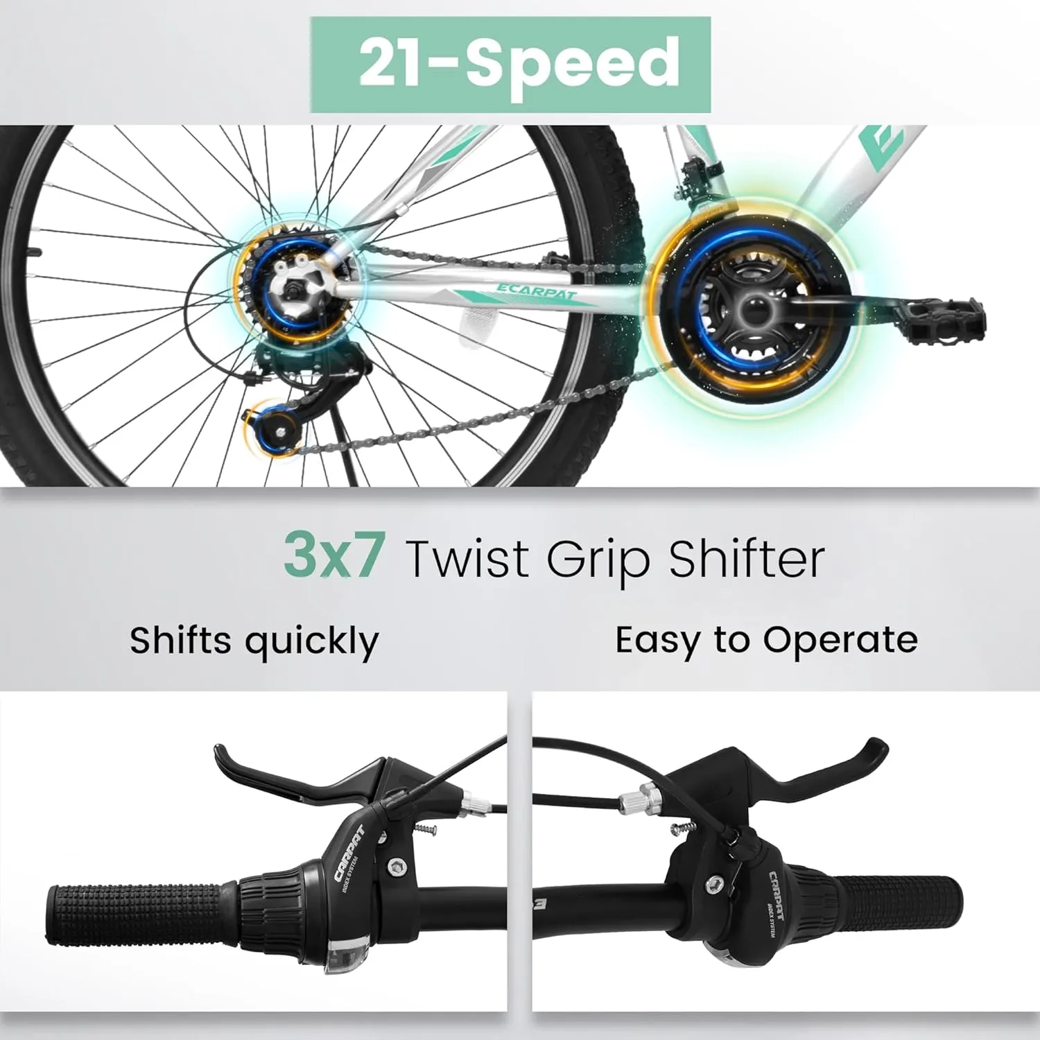 Mountain Bike 24 26 27.5 Inch Dual/Front Suspension Mens Womens Mountain Bike, 21 Speeds Dual Disc Brake, Carbon Steel Mountain Bike, Trail Beach Snow Commuter City Bikes, Birthday Gift Choice
