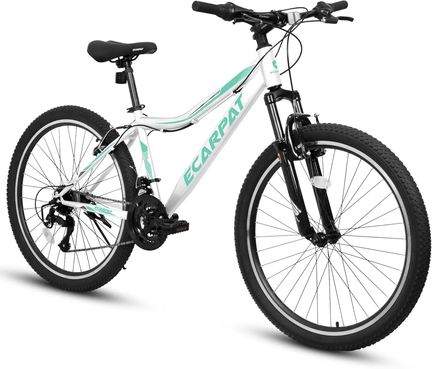 Mountain Bike 24 26 27.5 Inch Dual/Front Suspension Mens Womens Mountain Bike, 21 Speeds Dual Disc Brake, Carbon Steel Mountain Bike, Trail Beach Snow Commuter City Bikes, Birthday Gift Choice
