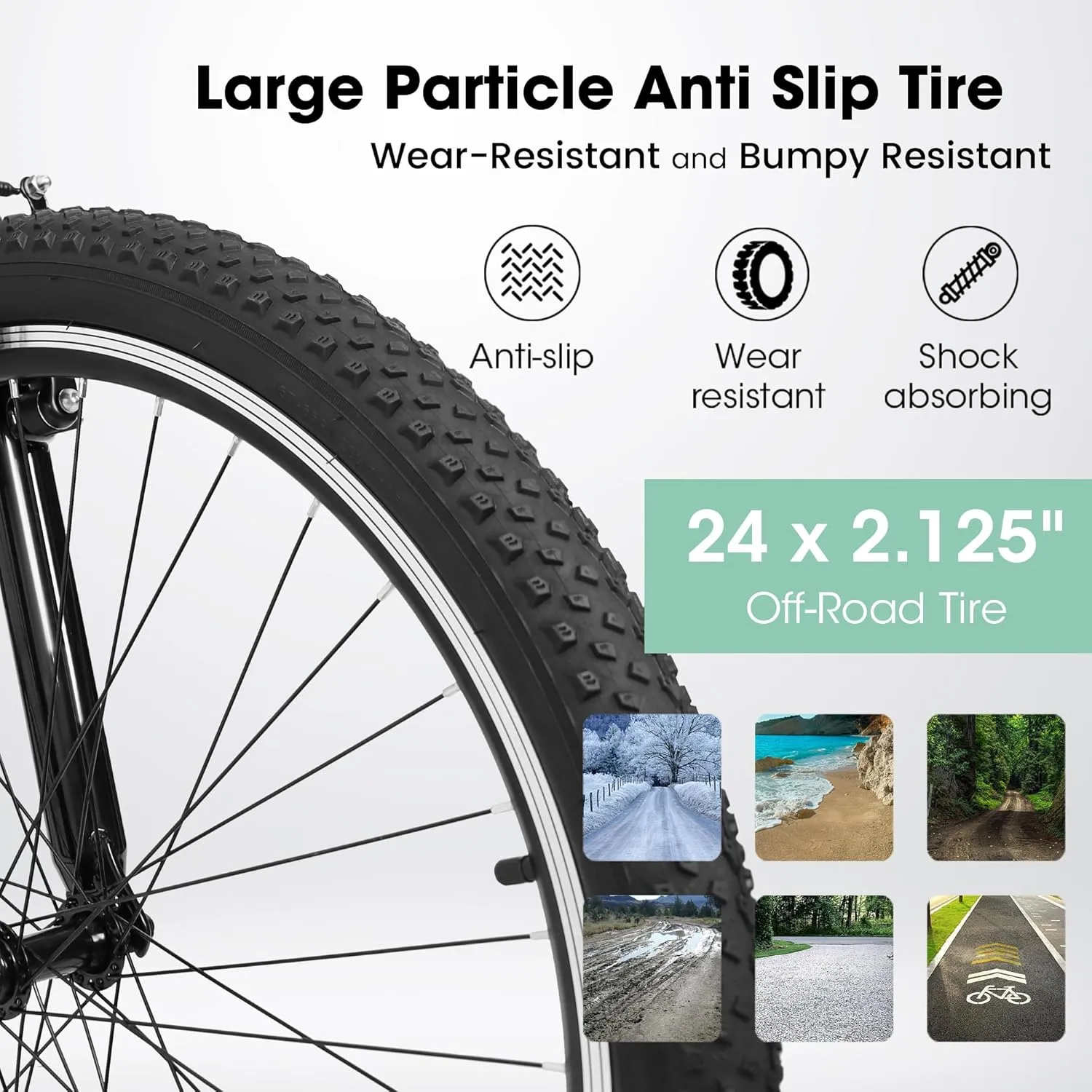 Mountain Bike 24 26 27.5 Inch Dual/Front Suspension Mens Womens Mountain Bike, 21 Speeds Dual Disc Brake, Carbon Steel Mountain Bike, Trail Beach Snow Commuter City Bikes, Birthday Gift Choice