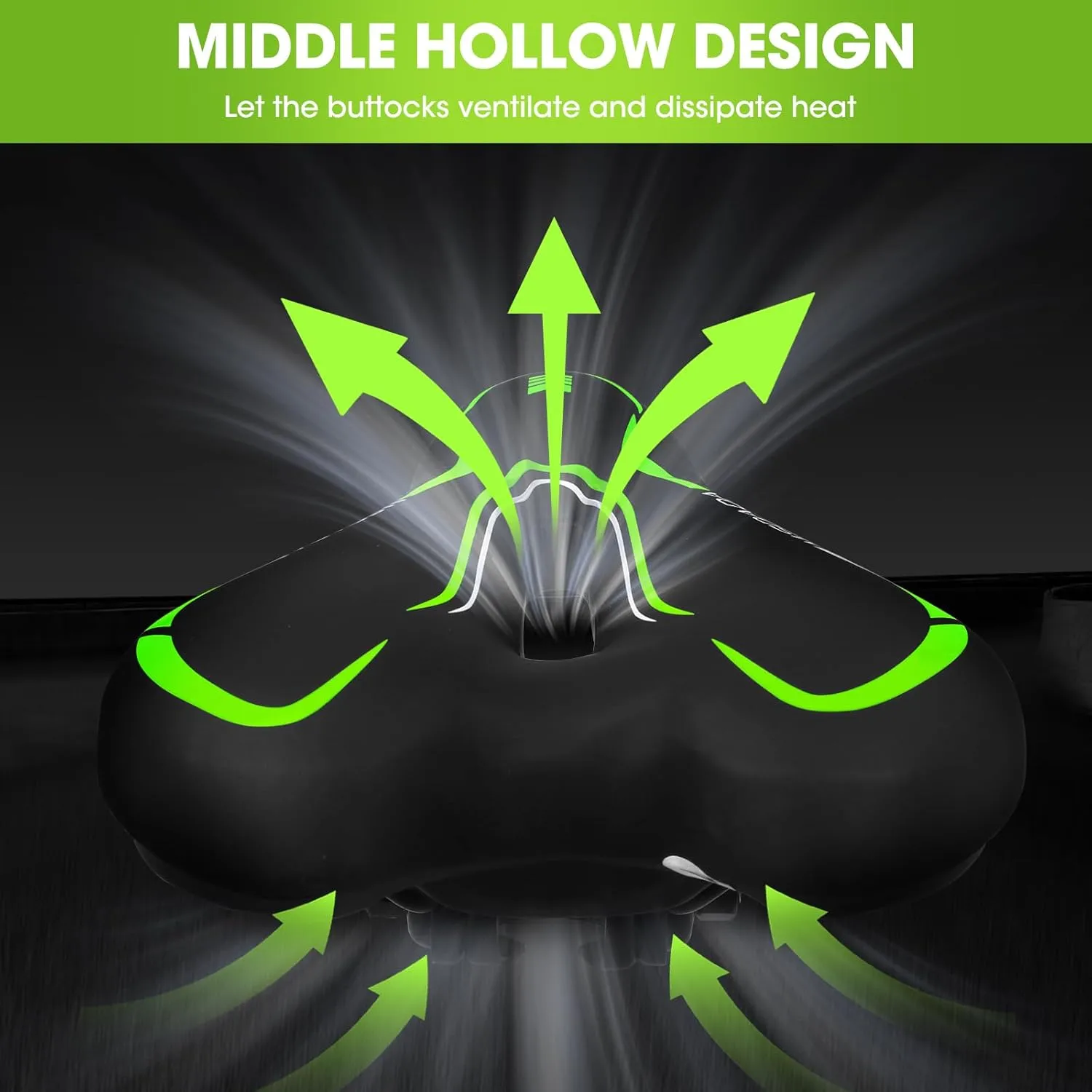 MSDADA Gel Bike Seat - Comfortable Bicycle Saddle with Extra Soft Cushion Padded for Men & Women - Waterproof Mountain, Road & City Bike Saddle