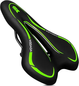 MSDADA Gel Bike Seat - Comfortable Bicycle Saddle with Extra Soft Cushion Padded for Men & Women - Waterproof Mountain, Road & City Bike Saddle