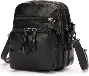 Mudono Small Shoulder Bag for Women Soft Veagan Leather Crossbody Bag Vintage Passport Purse Casual Cell Phone Purse Wallet