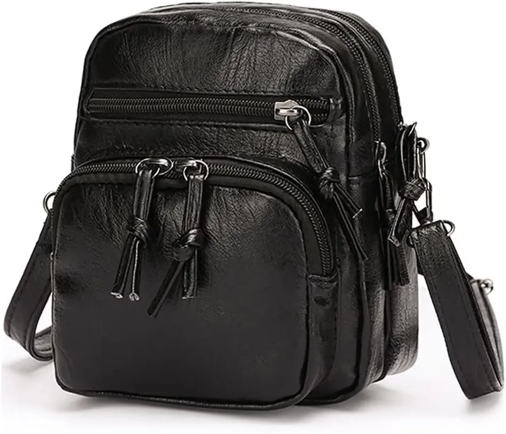 Mudono Small Shoulder Bag for Women Soft Veagan Leather Crossbody Bag Vintage Passport Purse Casual Cell Phone Purse Wallet