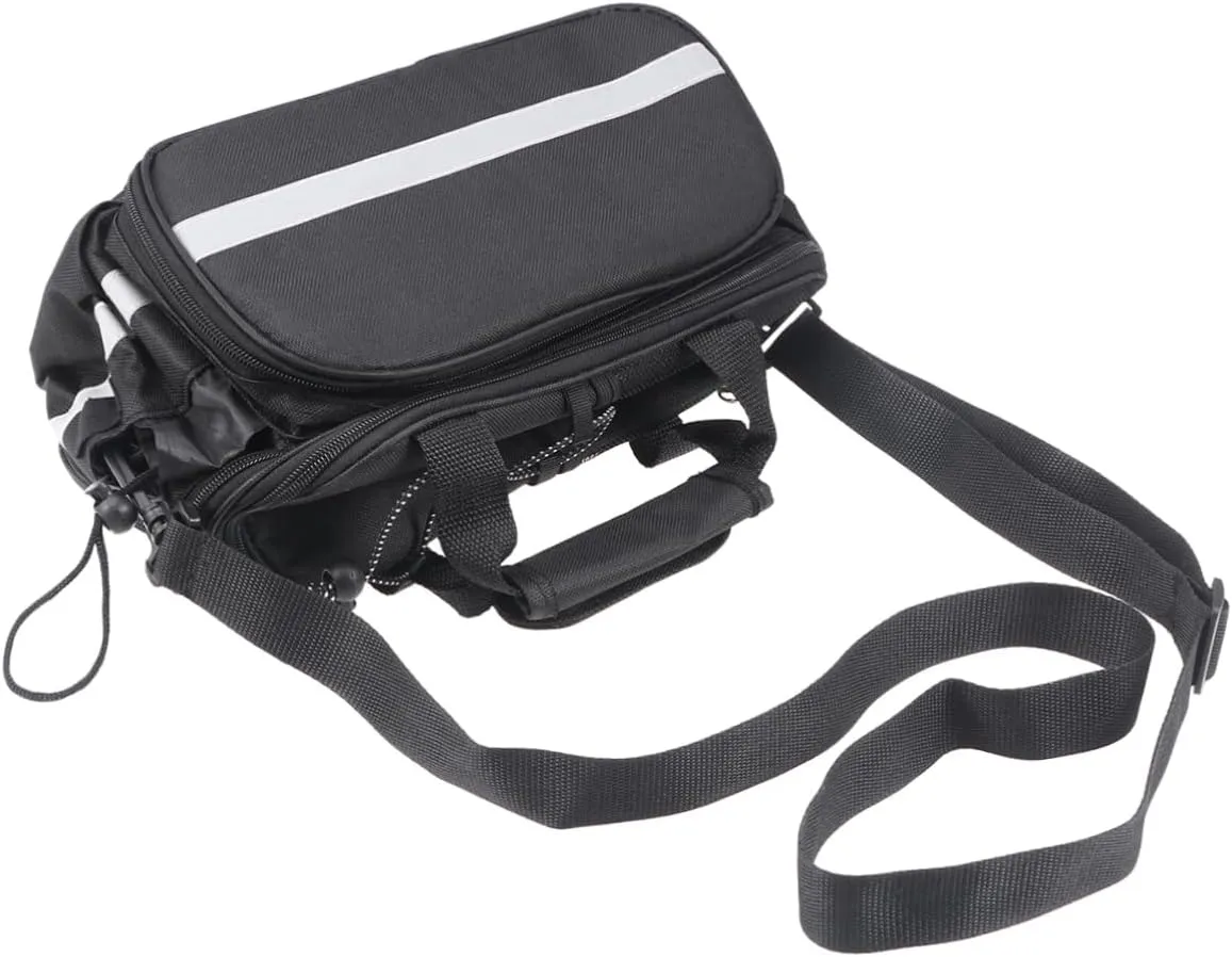 Multi-functional Bike Trunk Bag Shoulder Strap Rear Seat Pannier Rainproof for -weather Riding