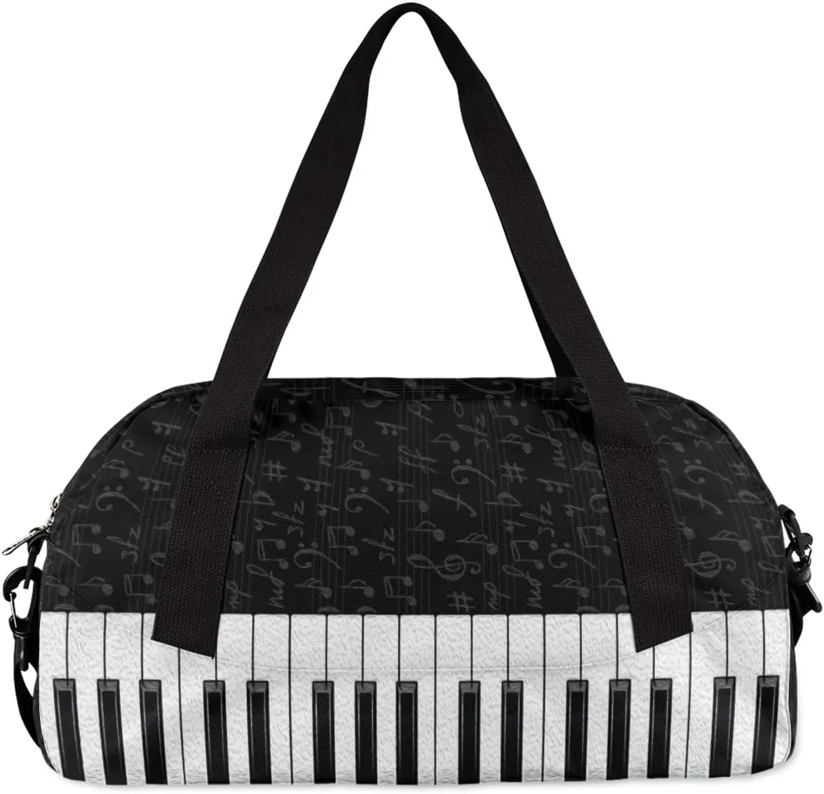 Music Notes Piano Keys Kids Duffel Bag for Girls Boys Teens, Piano Oil Painting Dance Bag Overnight Small Duffel Bag Carry On Weekend Sports Gym Travel Bag for School Practice Gymnastics Ballet