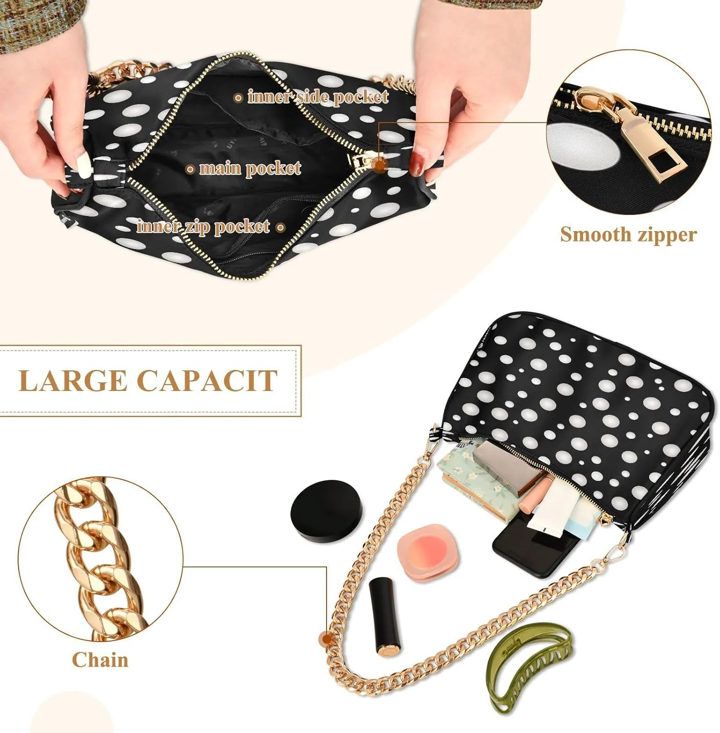 Musical Clef Note Small Shoulder Purse, Fashion Bags for Women