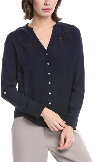 Nanette Nanette Lepore Womens Blouse, L, Blue