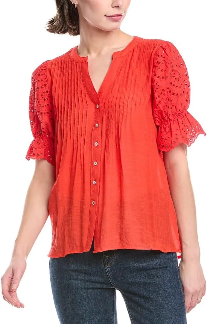 Nanette Nanette Lepore Womens Blouse, L, Red