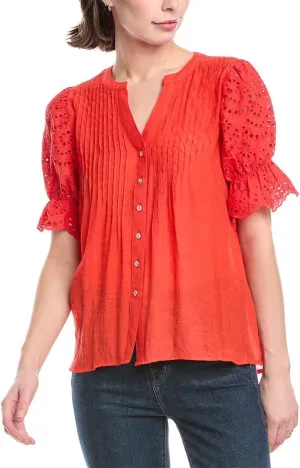 Nanette Nanette Lepore Womens Blouse, L, Red