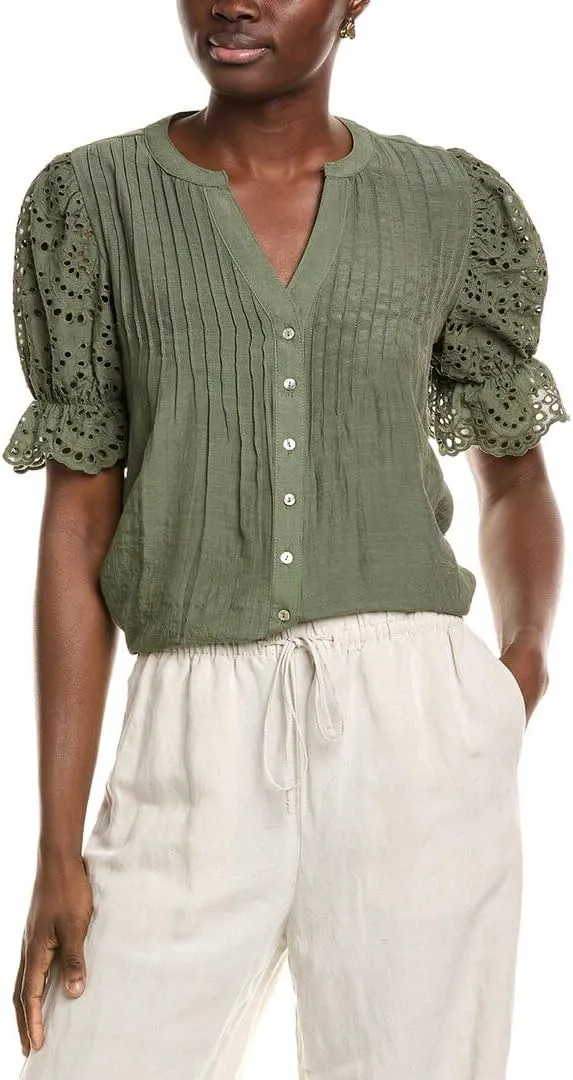 Nanette Nanette Lepore Womens Blouse, M, Green