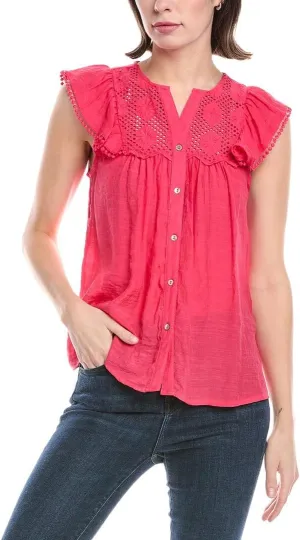 Nanette Nanette Lepore Womens Blouse, S, Pink