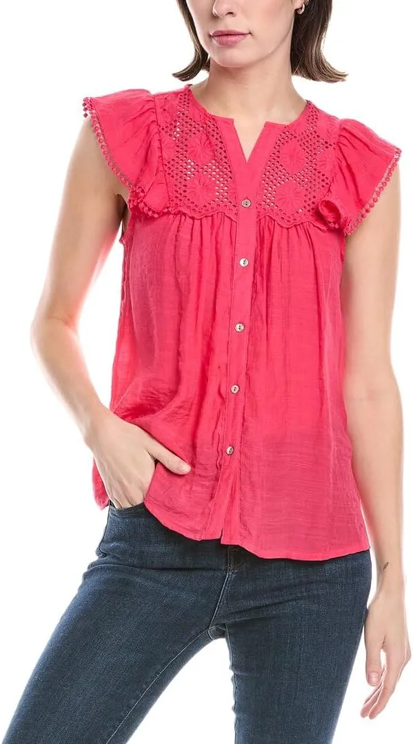 Nanette Nanette Lepore Womens Blouse, S, Pink