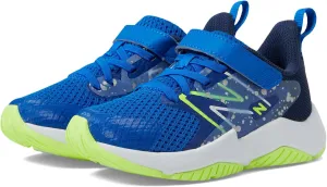 New Balance Rave Run V2 Bungee Lace with Top Strap Shoe, Team Royal/Blue Oasis/Bleached Lime Glo, 7 US Unisex Big Kid
