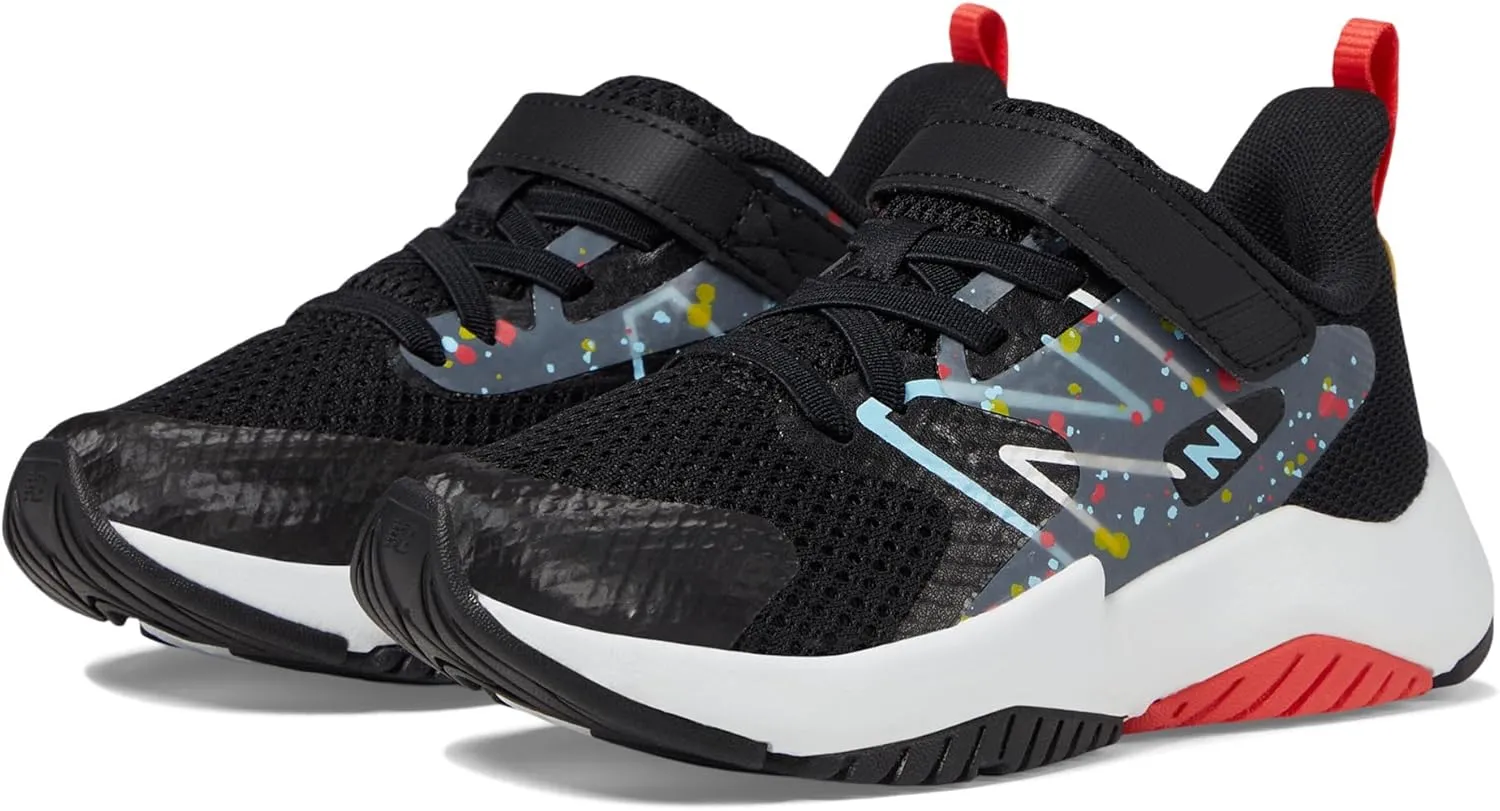 New Balance YTRAVHB2 Running Shoe, Black/Blast Red/Team Sky Blue, 10.5 US Unisex Little Kid