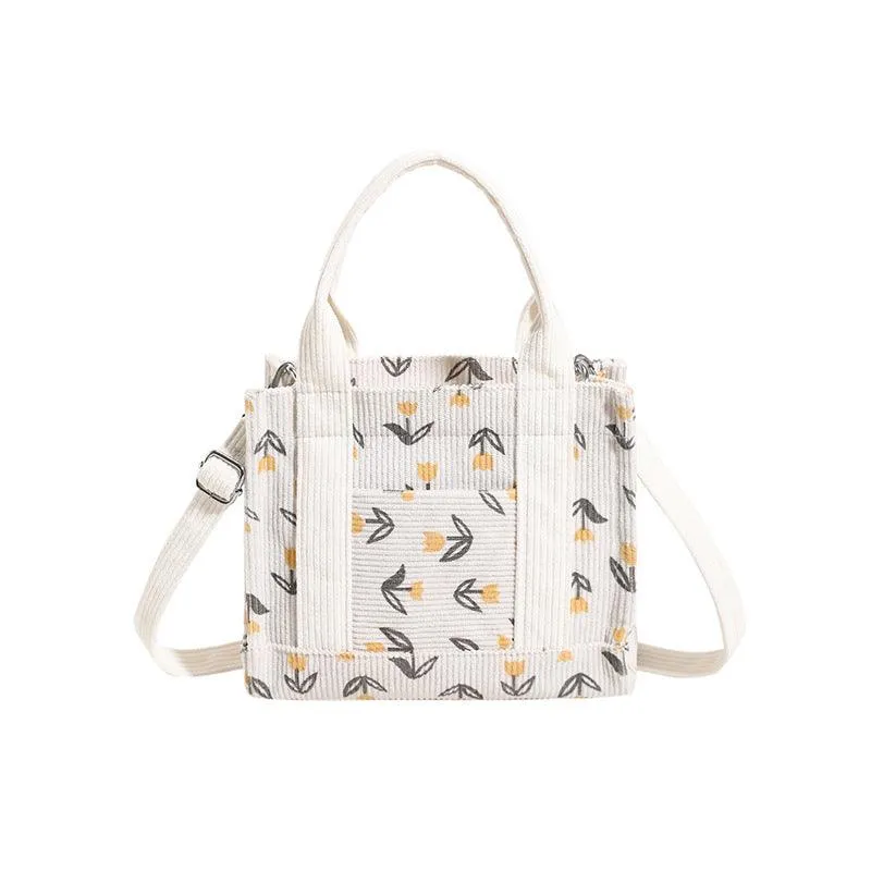 New Fresh Sweet Corduroy Printed Fashion Style Trendy Women's Bags Shoulder Bag