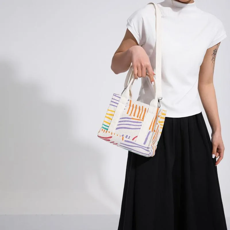 New Fresh Sweet Corduroy Printed Fashion Style Trendy Women's Bags Shoulder Bag