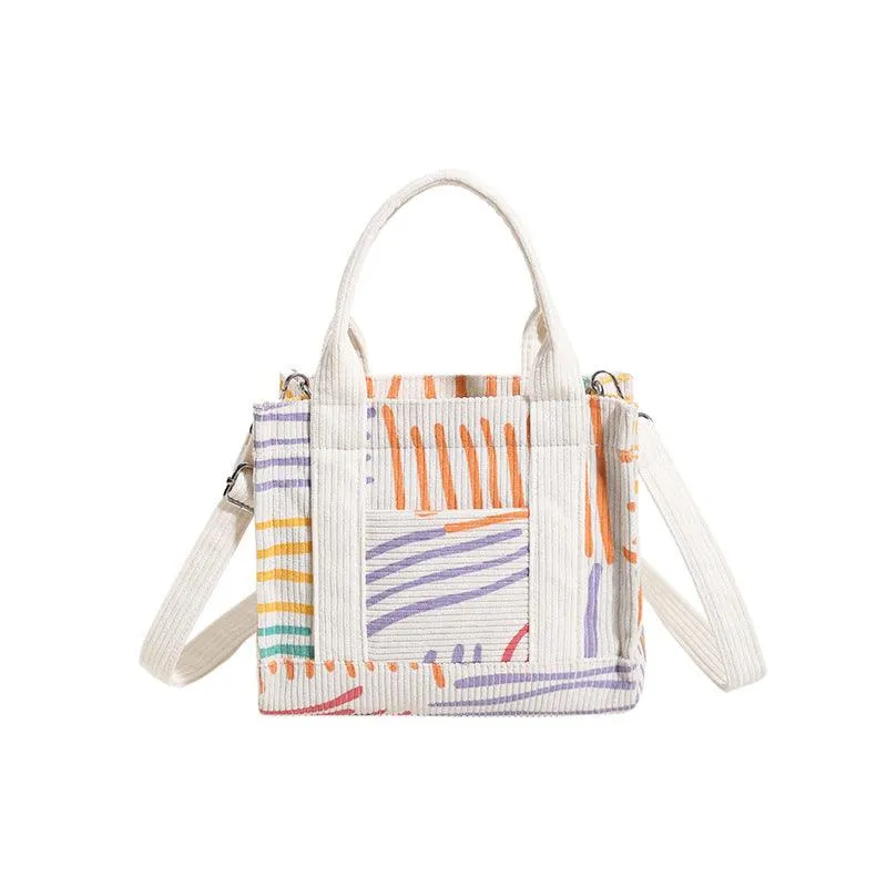 New Fresh Sweet Corduroy Printed Fashion Style Trendy Women's Bags Shoulder Bag