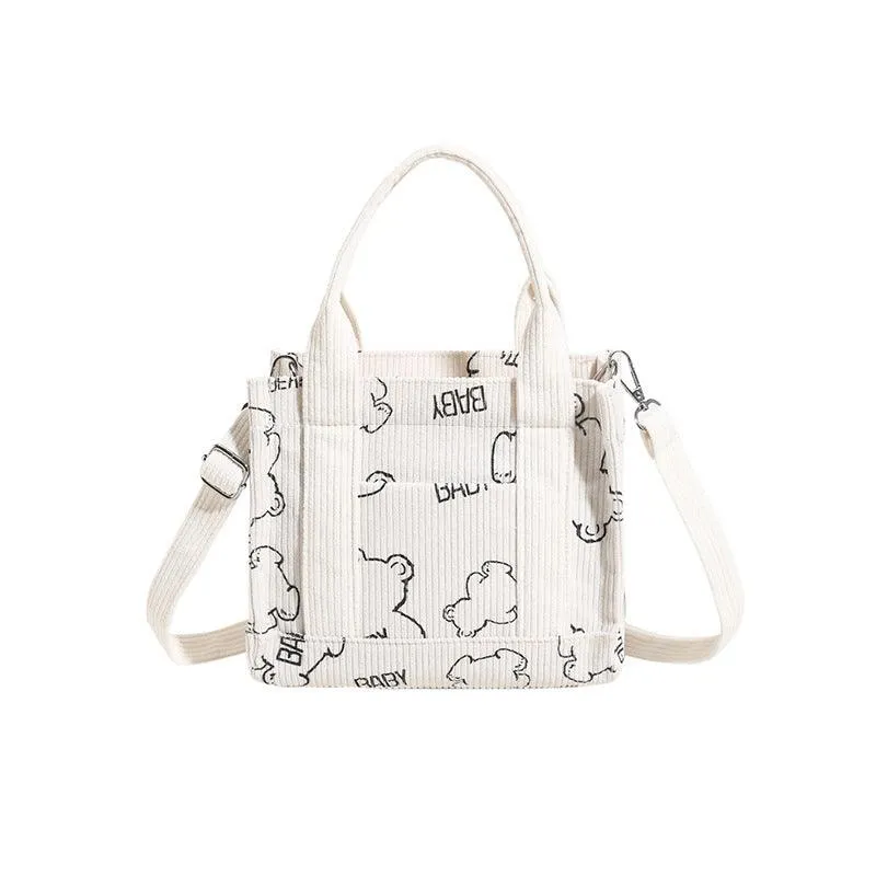 New Fresh Sweet Corduroy Printed Fashion Style Trendy Women's Bags Shoulder Bag