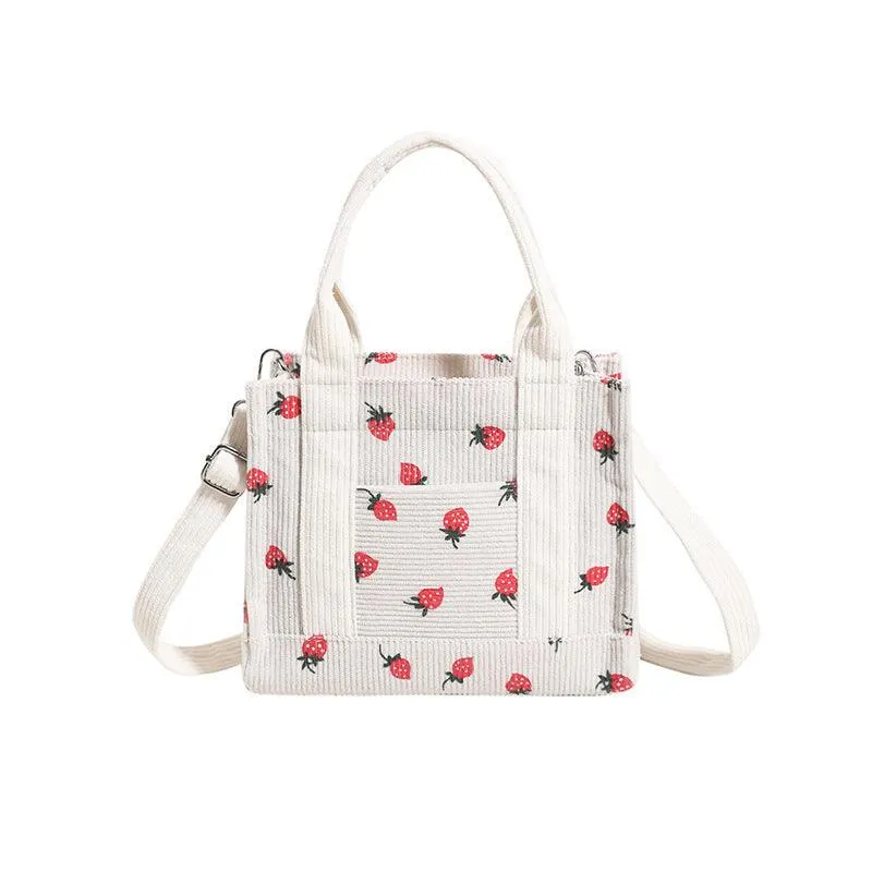 New Fresh Sweet Corduroy Printed Fashion Style Trendy Women's Bags Shoulder Bag