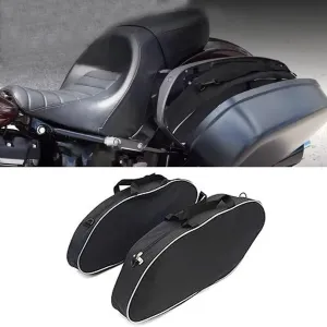 New Motorcycle travel bag Low Rider ST Travel-Packs Saddlebag Bags Fits for Harley Softail Low Rider ST FXLRST 2022 2023 2024 Softail Sport Glide FLSB 2018-2024 Black Waterproof Inner Lining Bag