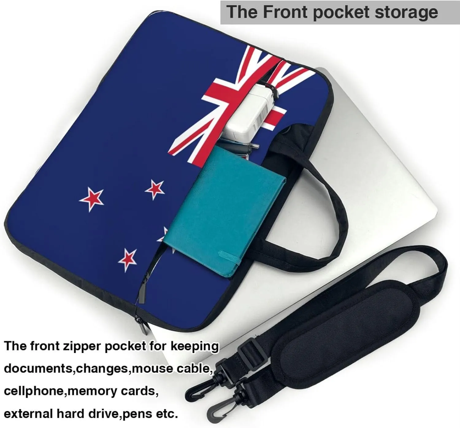 New Zealand Flag Print Work Laptop Bag Stylish and Protective Laptop Case Briefcase for Men Women Office