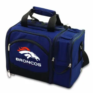 NFL DENVER BRONCOS MALIBU INSULATED SHOULDER PACK WITH DELUXE PICNIC SERVICE FOR TWO