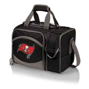 NFL TAMPA BAY BUCCANEERS MALIBU INSULATED SHOULDER PACK WITH DELUXE PICNIC SERVICE FOR TWO