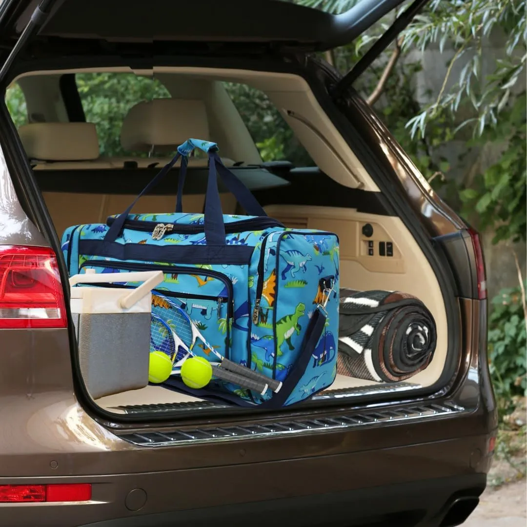 NGIL Canvas 23" inch Duffle Bag (Friendly Dinosaur Print)