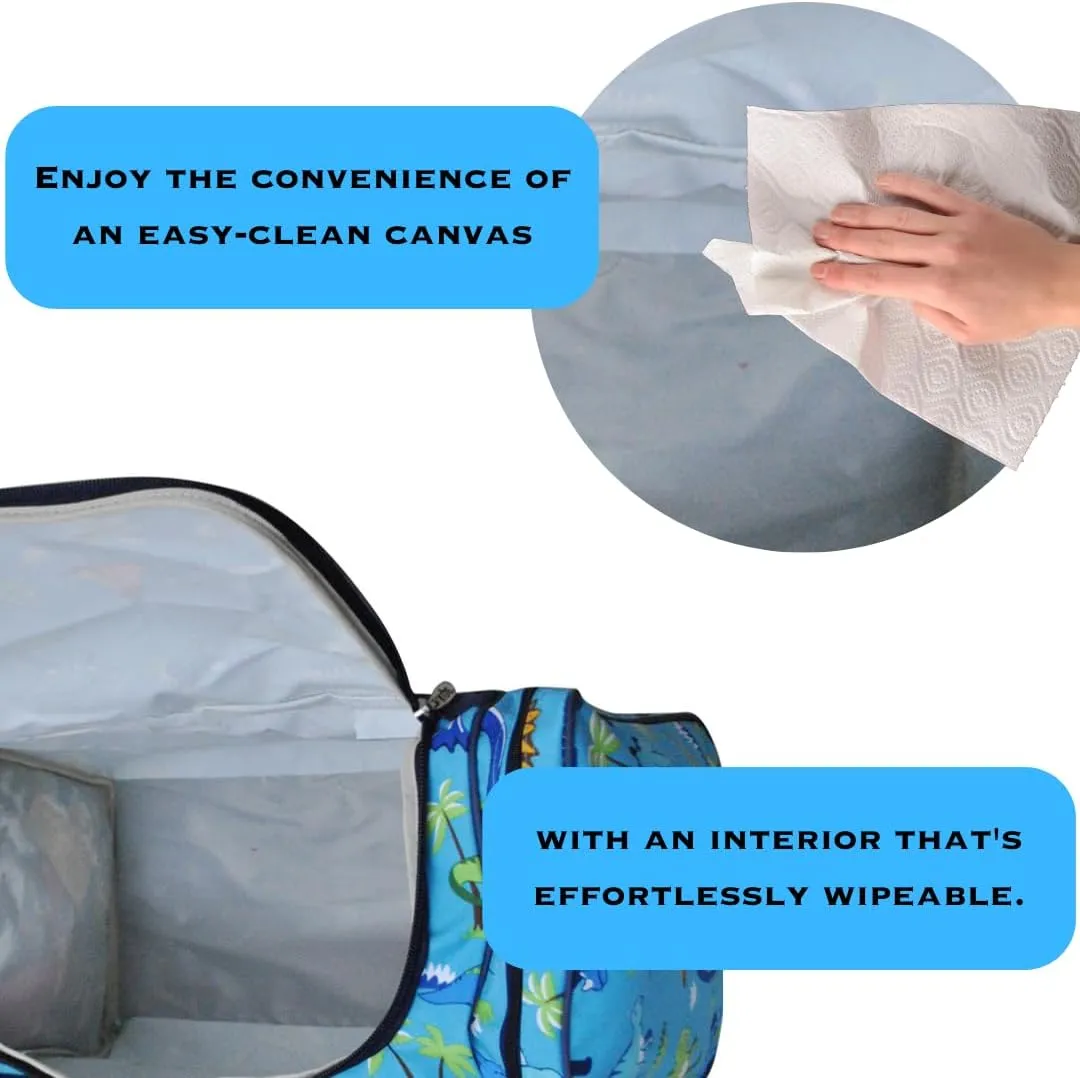 NGIL Canvas 23" inch Duffle Bag (Friendly Dinosaur Print)