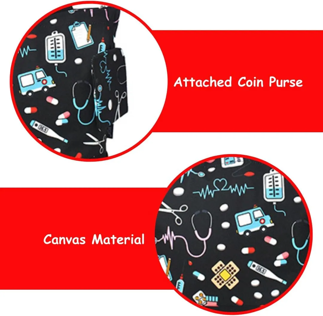 NGIL Medium Top Zipper Closure Canvas Tote Bag with Attached Matching Coin Purse For Moms and Nurses