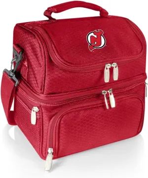 NHL New Jersey Devils Pranzo Lunch Bag - Insulated Lunch Box with Picnic Set - Lunch Cooler Bag
