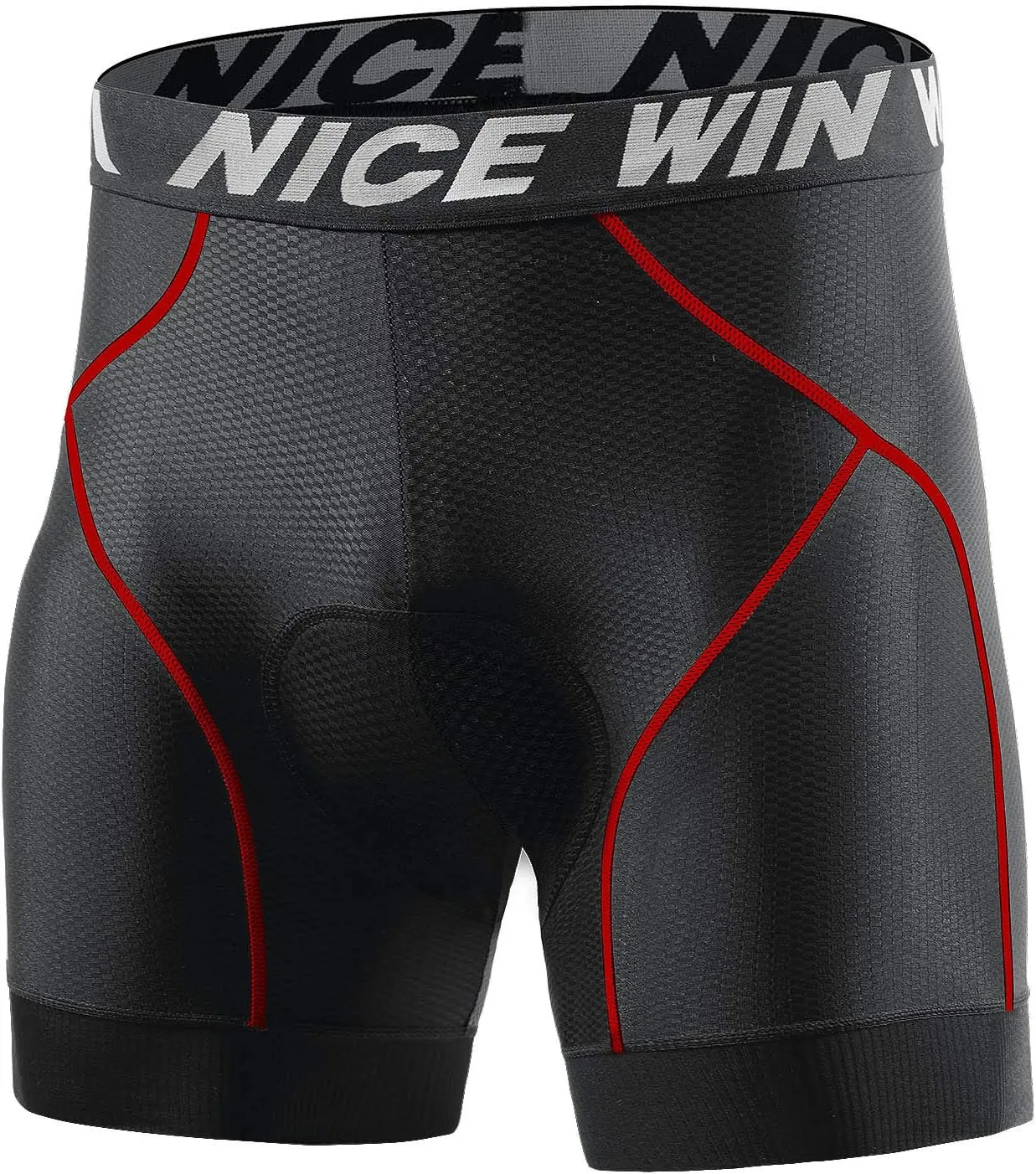 NICEWIN Mens 4D Padded Bike Shorts Anti-slip Leg Cycling Underwear Wide WaistBand Biking Bicycle Motorcycle Underpants