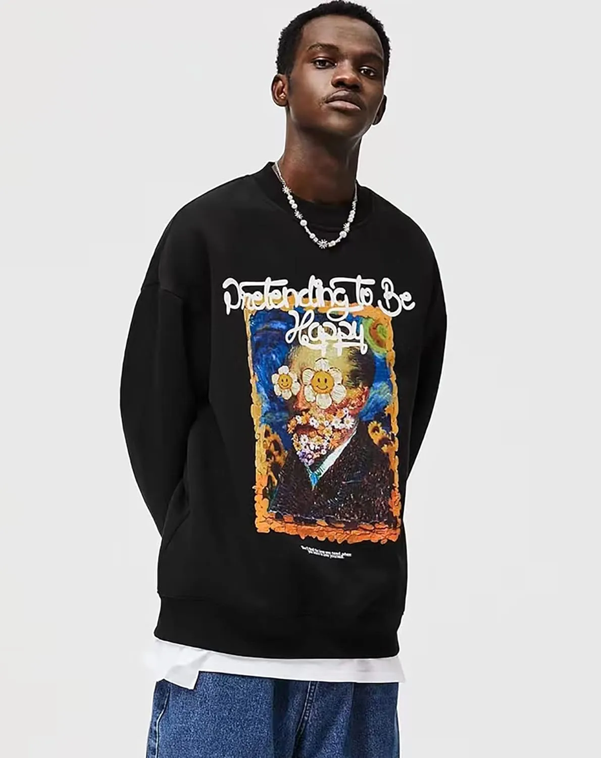 Niepce Inc Streetwear Crewneck Graphic Men's Sweatshirt Pullover